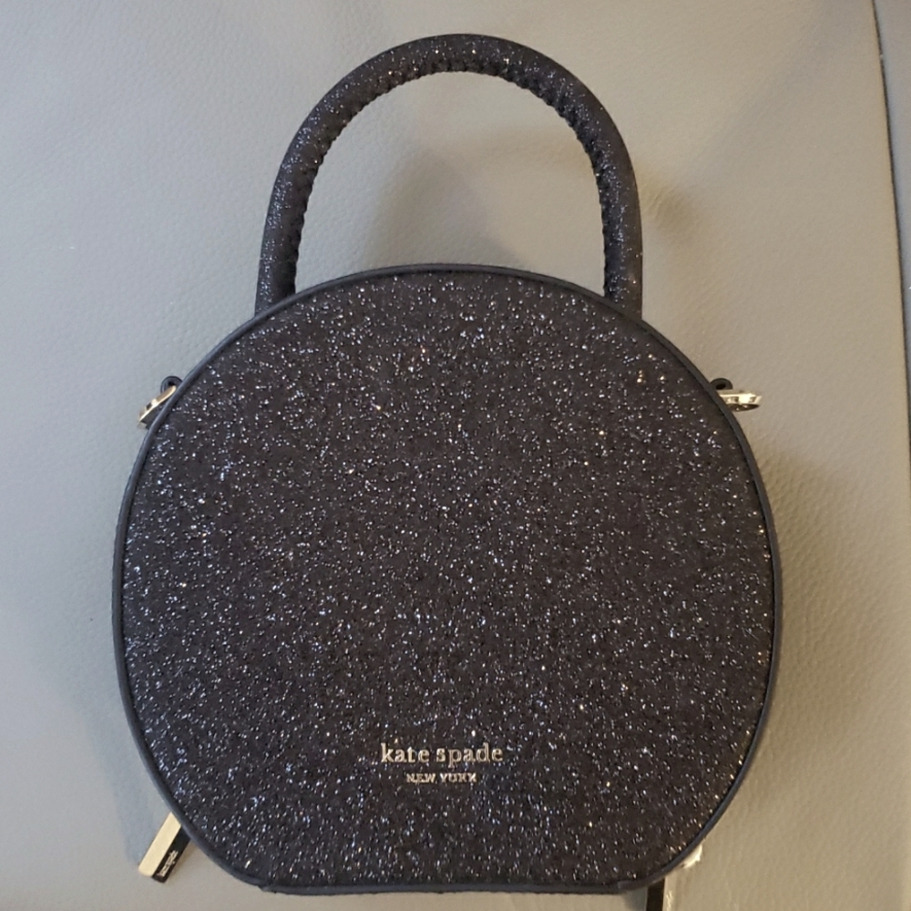 Black Kate Spade Andi Glitter Mini Canteen Bag